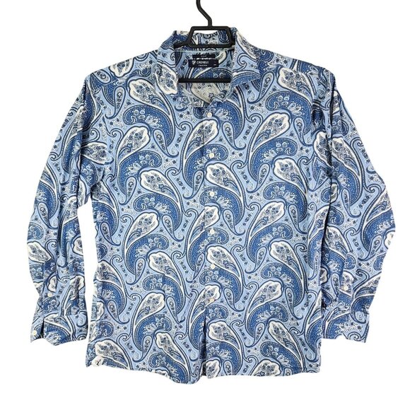 Cremieux Other - Mens Blue Cremieux Slim Fit Paisley Shirt Button Down 100% Cotton Size XL